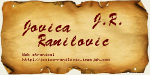 Jovica Ranilović vizit kartica